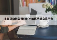 小蚁区块链公司ceo[小蚁区块链交易平台]